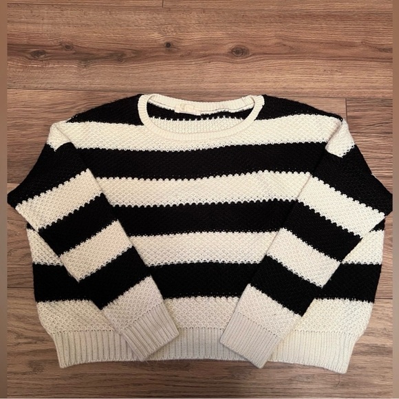 Denim & Supply Ralph Lauren Sweaters - Denim & Supply Ralph Lauren Black and White Striped Crewneck Sweater